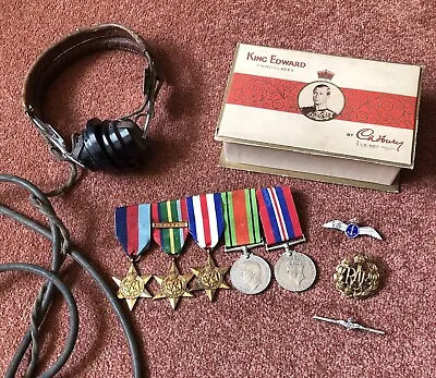£224.95 • Buy WW2 Medal Group Pacific Star Burma Clasp RAF Badge Sweetheart Brooch Headphones