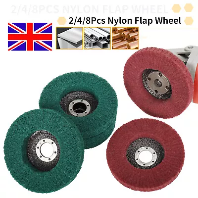 £13.58 • Buy 2/4/8Pcs 4-1/2 Inch Mix Nylon Fiber Flap Polishing Wheel Disc For Angle Grinder