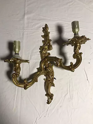 2 Branch Brass Candle Electric Wall Light • £29.50