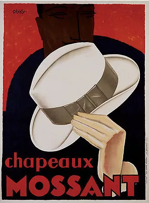 Chapeaux Mossant By Olsky Art Print Vintage Retro Top Hat Poster 11x14 • $24.95