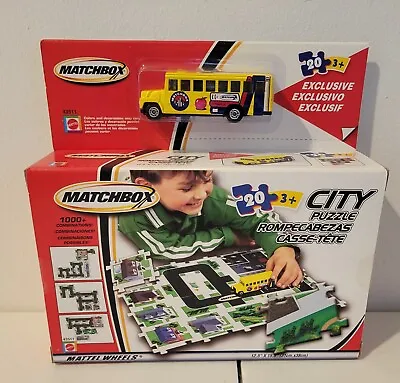 Matchbox City Puzzle School Bus Exclusive 20 Pieces NIB • $9.95