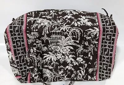 Vera Bradley Duffle Bag Imperial Toile Black White With Pink Stripe  • $42