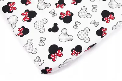 £6.49 • Buy FITTED SHEET FOR COT Bed Bedside Crib Mattress Cover Mickey Red Black Mouse