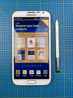 Samsung Galaxy Note 2 (N7100) White 16GB (O2 / Tesco Network) Android Smartphone • £29.99