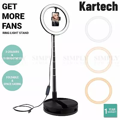 Kartech Ring Light Stand Foldable LED Diffuser Selfie Live Streaming YouTube • $69.90