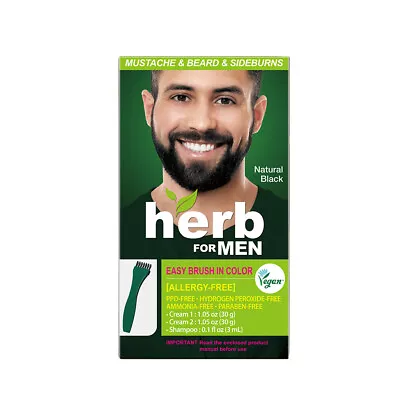 Herb For Men PPD Ammonia Free Mustache Beard Dye Vegan Natural Ingredients-NB • $12.99