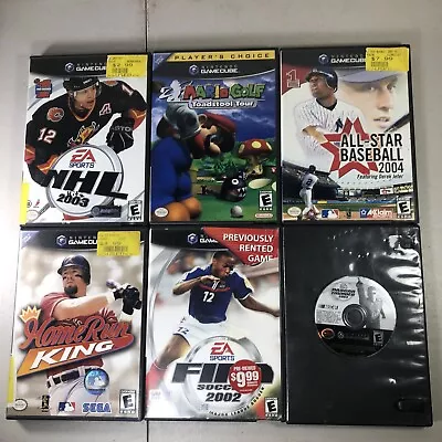 Lot Of 6 Nintendo Gamecube Mario Golf Home Run King All Star Baseball Fifa Game • $37.79