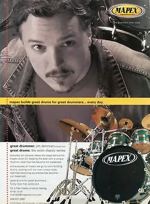 2004 Print Ad Of Mapex Orion Classic Series Drum Kit W Jim Donovan Rusted Root • $9.99