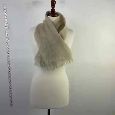 VTG Glentana Cream Wool Mohair Scarf - Unisex • $30