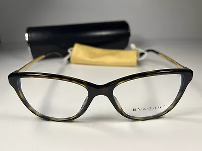 😎 New Bvlgari 4108-B Eyeglasses 504 Gloss Havana & Gold Frames 53/16/140 • $204.95