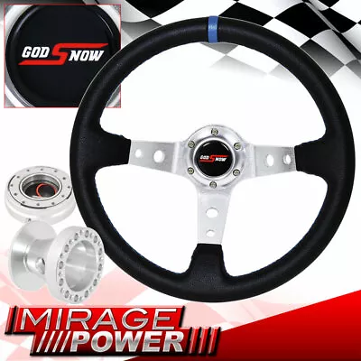 For 86-01 Integra Black Blue Stitching Steering Wheel Hub Release Godsnow Button • $68.99