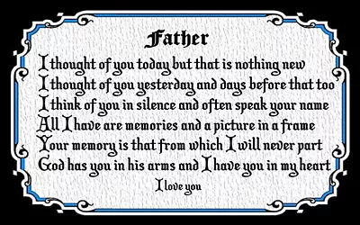 (Father Memorial) Sign Plaque Gift Father Deceased Love Memory Wall Decor • $14.99