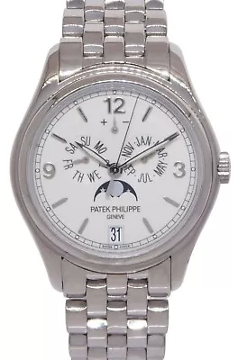 Patek Philippe Annual Calendar 18k White Gold Moon Phase 39mm Watch 5146/1G • $49995