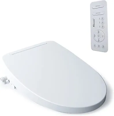 Electric Smart Bidet Toilet Seat Elongated Soft Close Bidet Warm Seat White • $223.99