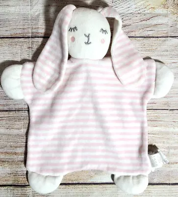 $22.49 • Buy Zara Home Kids Collection Plush Bunny Lovey Security Blanket Pink White Striped