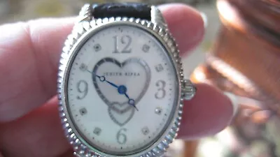 Judith Ripka Watch Stainless Steel & Sterling New Battery Some Wear On Band • $28