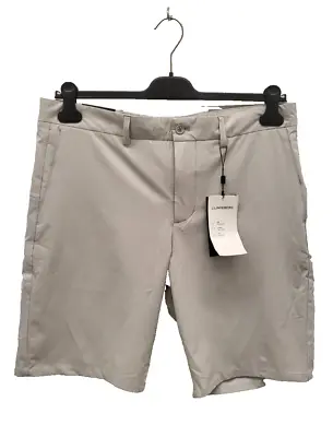 €179 J.LINDEBERG Sz 34 SHORTS SOLID FLAT FRONT GRAY VERY STRETCH GOLF STRIPE NEW • $56.09
