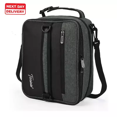 Insulated Cooler Lunch Bag For Men Work Lunch Box Bag Shoulder Strap Charcoal • £19.99