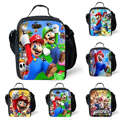 Super-Mario Lunch Bag Kid Picnic Lunch Box Student School Food Storage Bag Tote~ • £10.60