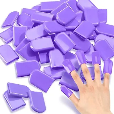 50 Pcs Tanning Finger Tips UV Protection Nail CoversPurple • $15.18