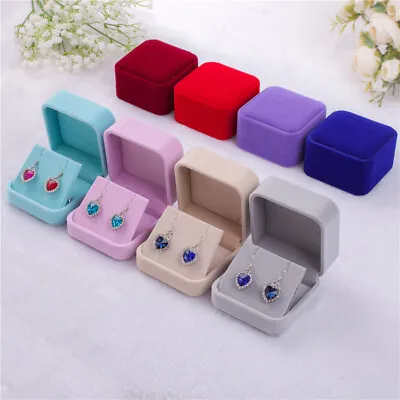 Velvet Earring Gift Boxes Jewelry Box Case For Pendant Necklace Romantic Wedding • $1.99