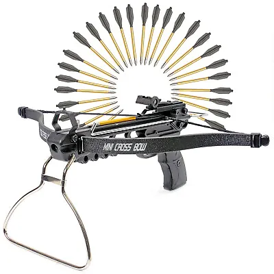 KingsArchery Crossbow Pistol With Bolt Rack Self-Cocking 80LBS 27 Aluminum Arrow • $59.99