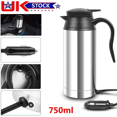 750ml 12V Electric Kettle Stainless Steel Car Kettle Boiler Cigarette Lighter UK • £16.99