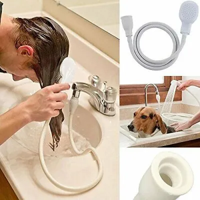 Single Tap Shower Spray Hose Bath Pipe Tub Sink Spray Attachment Head Washing • £6.35