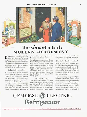 1929 GENERAL ELECTRIC Refrigerator Kitchen Vintage Art PRINT AD Apartment GE • $11.99
