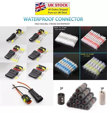 AMP 1 2 3 4 5 6 Way Pin Superseal Electrical Waterproof Connector Solder Kit • £6.89