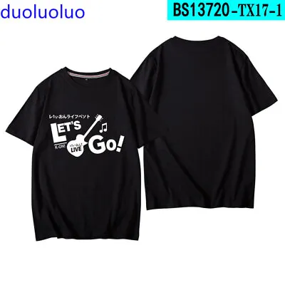 K-ON! Anime Black T-Shirts Men Women Short Sleeve Round Collar Basic Tops • $24.99