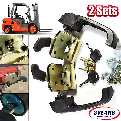 Universal Locking Door Handle Loader Door Lock Set For Tractor & Heavy Equipment • $17.08