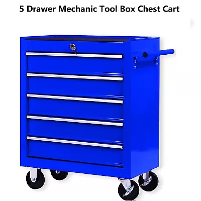 5 Drawer Tool Cart Box Trolley Storage Cabinet Mechanic Garage Toolbox Organiser • $199.95