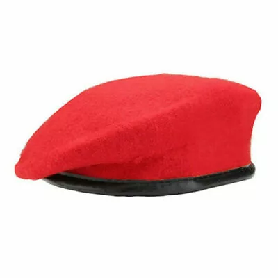 Unisex Military Army Soldier Hat Wool Beret Men Women Uniform Adjustable Cap • $8.89