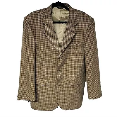 J.Riggins Houndstooth Brown Blazer Sports Coat Men's 40R Career Business Casual • $29.95