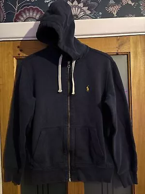 Polo Ralph Lauren Navy Blue Hoody Hoodie Sweatshirt Medium Men’s Full Zip • £35