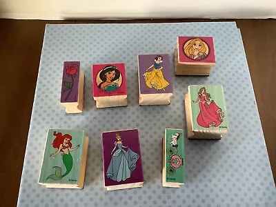 Set Of 8 Disney Princess Wooden Rubber Stamps • $13.99