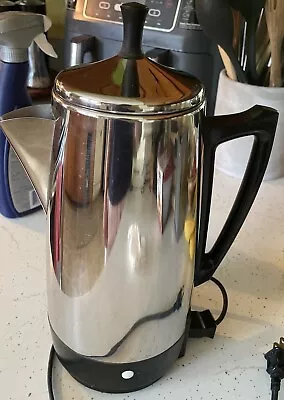 Vtg Regal K7526 Automatic Electric Percolator 12 Cup Chrome Coffee Pot Tested • $18