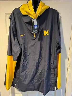 Nike Michigan Wolverines Team Issue Repel Hoodie Jacket Blue CQ5220-419 Mens 2XL • $42.99