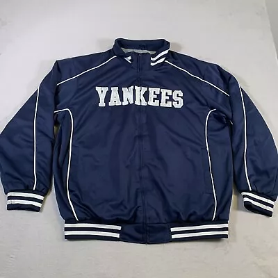 VINTAGE G-III New York Yankees Jacket Mens XL Blue Full Zip Baseball MLB B3 • $79.95
