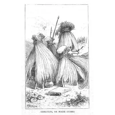 ZULU WAR Izzelulus Or Maize Stores - Antique Print 1879 • £5.99