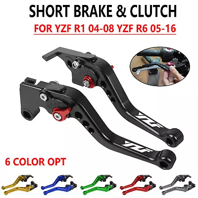 Shorty CNC Brake Clutch Levers Fit For Yamaha YZF R1 2004-2008 YZF R6 2005-2016 • $23.59