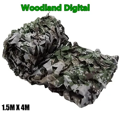 13-26Ft Military Camouflage Netting Hunting Camo Camping Army Net Woodland Leave • $15.99
