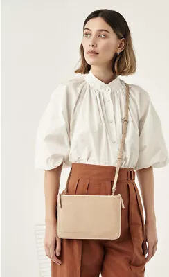 $165 • Buy RARE As New OROTON Lucy Zip Leather Envelope Pouch Crossbody Clutch BAG RRP$269