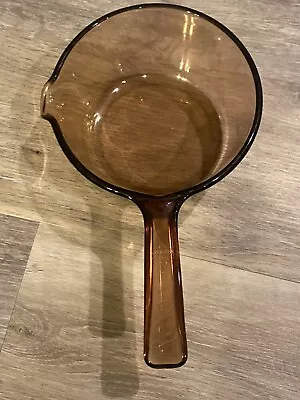 Vision Corning Ware France 1 L Amber Brown Glass Sauce Pan Pour Spout • $15.95