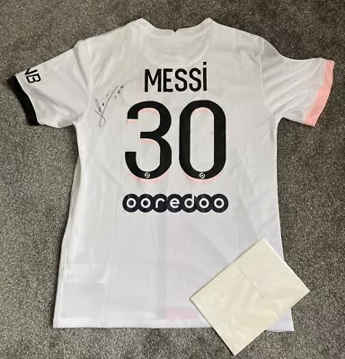 Lionel Messi #30 Hand Signed Football Shirt With COA • £350