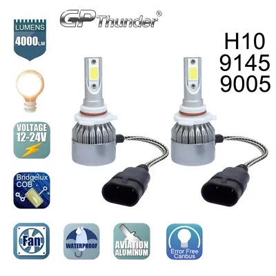 GP Thunder Cree LED Headlight H10 9145 9005 HB3 6000K Fog DRL Bulb White • $18.90
