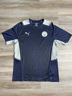 Puma 2021-22 Manchester City Training Jersey - Peacoat/Quarry - MENS Sz L 764459 • $30