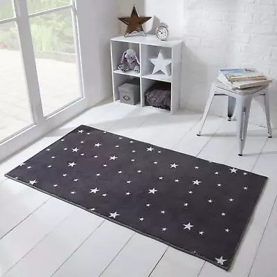 Dreamscene Star Print Rug Anti-Slip/Skid Bedroom Soft Non-Shed Floor Mat Kids • £16.99