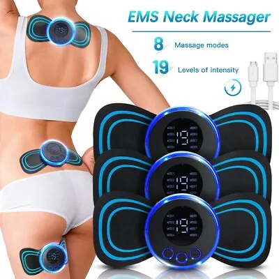 7pcs Mini Electric Neck Massager Back Massager Cervical Massage Patch Stimulator • £5.99